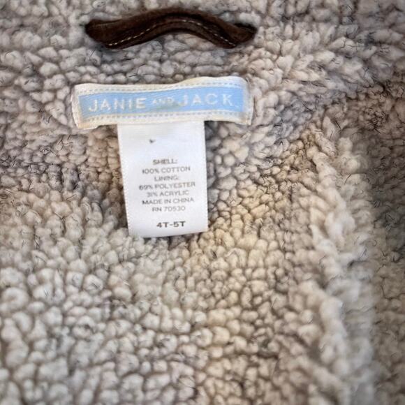 Janie and Jack Brown corduroy sherpa jacket toddler boys 4T outerwear western - Picture 4 of 5